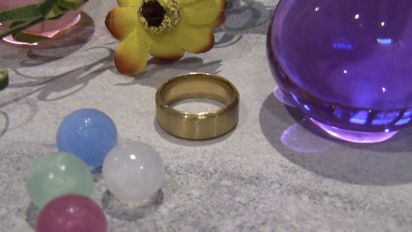 Titanium Ring - 8mm Gold