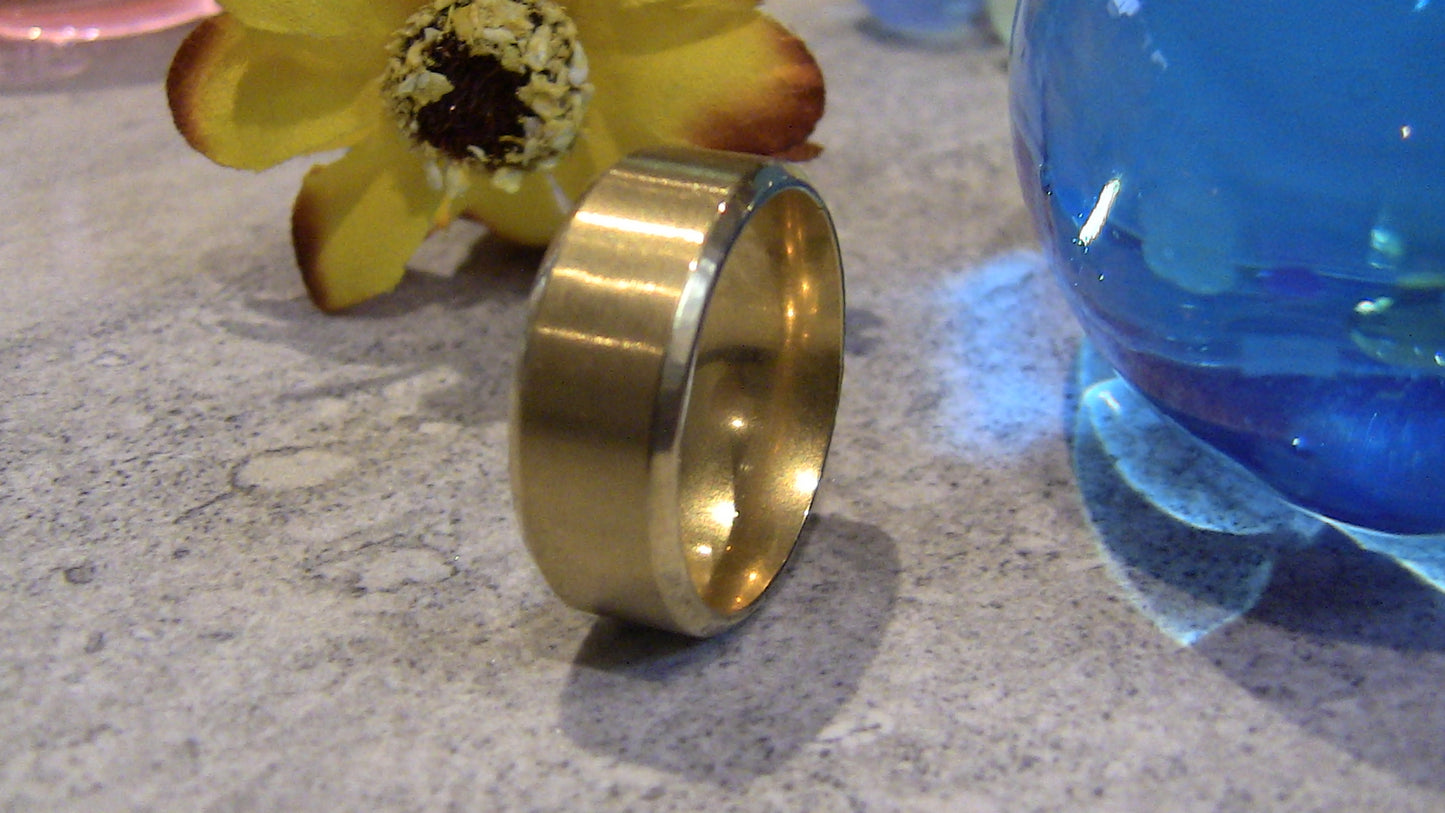 Titanium Ring - 8mm Gold