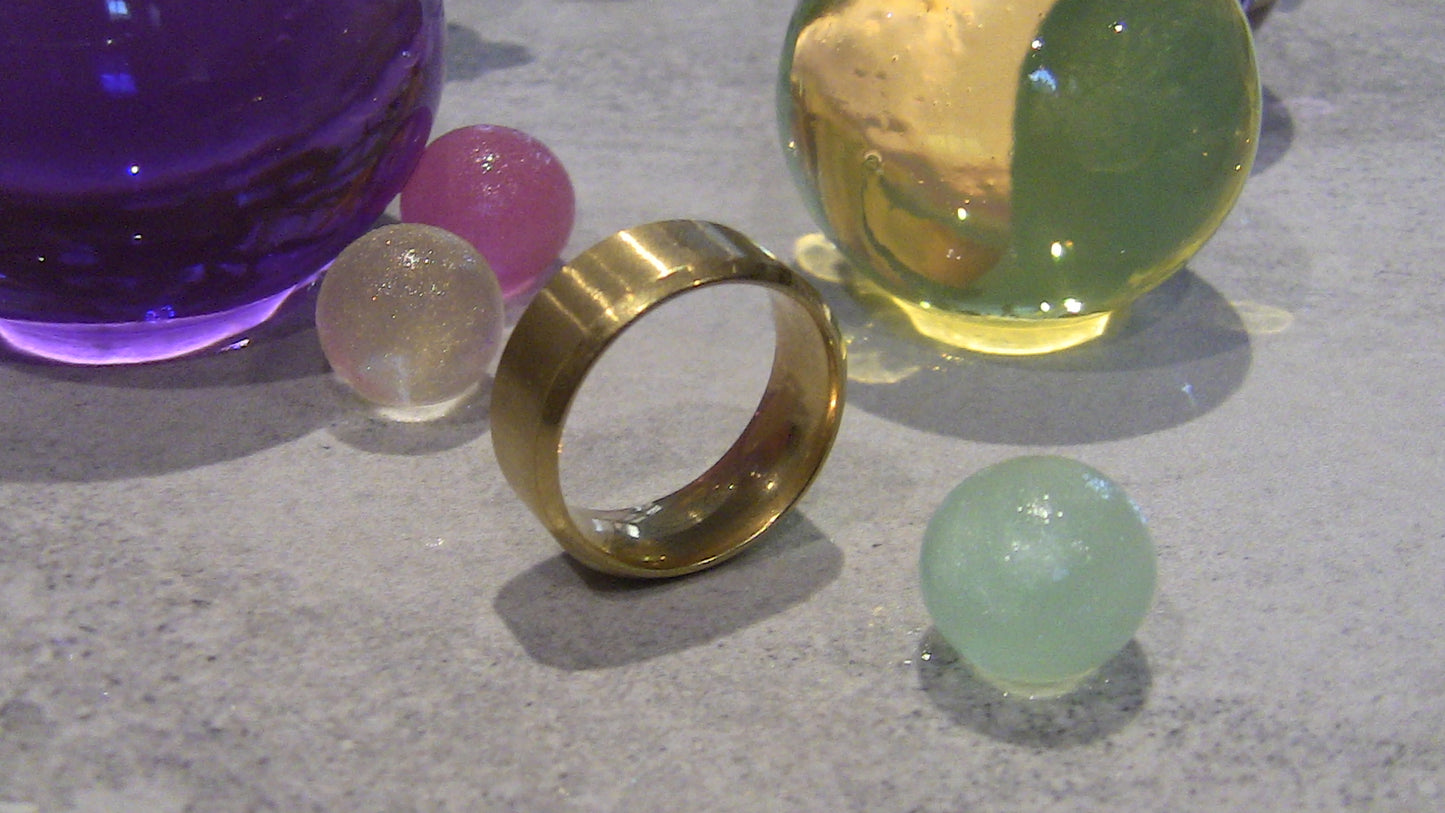 Titanium Ring - 8mm Gold